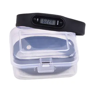 ของขวัญโปรโมชั่นซิลิโคนกิจกรรมติดตามง่ายสร้อยข้อมือ Pedometer วงกีฬาสายรัดข้อมือ2D Pedometer นาฬิกา