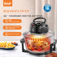 Four à convection électrique multifonctionnel Raf 12L avec panier en verre, four halogène de table pour la maison