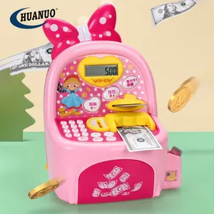 Kids pretend play preschool toy educational electronic money savings atm bank toy money boxes