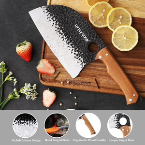 Ensemble de <span class=keywords><strong>couteaux</strong></span> de boucher forgés à la main avec manche en bois ergonomique, hachoir à viande, couteau de chef serbe et <span class=keywords><strong>couteaux</strong></span> viking pour couper et cuisiner - Product Image 4
