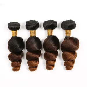 Renda Frontal HD dengan Bundel Rambut Gelombang Longgar Brasil 1 Bundel dengan 4X4/13X4 Renda Penutup Depan Gelombang Longgar Bundel Rambut Manusia