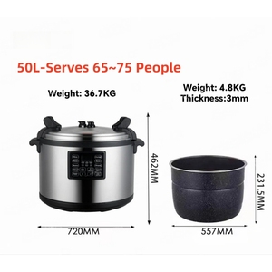 Olla a Presión Eléctrica Comercial de 50L con Aleación de Aluminio, 5000W, Gran Capacidad, Olla Arrocera Eléctrica para Restaurantes - Product Image 3