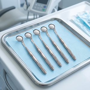 Ensemble de miroirs buccaux dentaires en argent avec poignée moletée, instrument manuel de chirurgie orale, classe I - Product Image 6