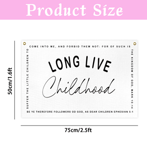 2.5*1.6 FT LONG LIVE CHIEDHOOD High Quality Custom Canvas <b>Flag</b> for Decorate - Product Image 3