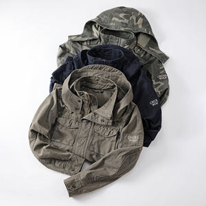 Nouvelle arrivée 2026, veste de sport d'hiver pour homme en coton lavé de haute qualité, coupe-vent, style varsity, camouflage, moto, longue - Product Image 6