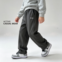 Pantalon de survêtement décontracté 35% coton 65% polyester 280 g/m² Taille élastique Coupe ample Printemps Automne Tailles 110-170