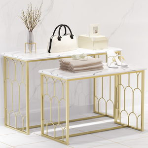 Fabrieksprijs Metalen Gouden Schoenen Display Rek Handtas Display Tafel Stand Boetiekwinkel Nesttafel Voor Promotie - Product Image 6