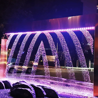 Fontaine numérique moderne et élégante DEWY, rideau d'eau extérieur, fontaine dansante, élément décoratif aquatique pour immeuble de bureaux