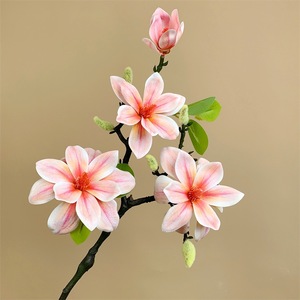 Flor Artificial de Magnolia Muyu Chronicles, Rama Individual Rosa de PVC, Decoración para el Hogar, Sala de Estar y Mesa - Product Image 3