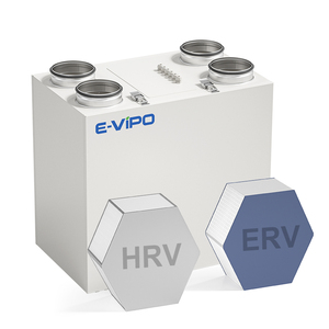 Ventilateur centralisé E-VIPO avec récupération de chaleur à 98 %, ventilateur d'évacuation, ventilation domestique, commande Wifi, échangeur de chaleur mural - Product Image 5