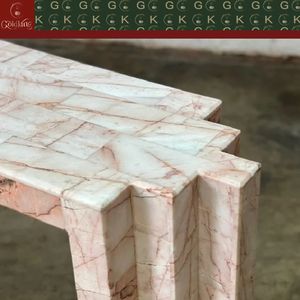 <span class=keywords><strong>Table</strong></span> d'entrée en marbre rose veiné GOLDKING, meuble <span class=keywords><strong>console</strong></span> élégant, sur mesure pour la décoration de salon et de hall de luxe - Product Image 4
