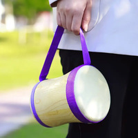 Instrument à percussion Orff Tambour à main en peau de mouton Tambour indien Petit tambour à main en bois