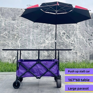 Customizable 167 Stall Cart with Extended <b>Table</b> <b>Adjustable</b> Height Foldable Sunshade for Ice Powder Food OEM Supported - Product Image 3