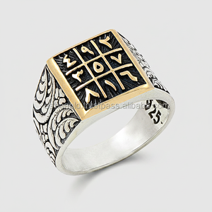 925K Sterling Silver Numerological Design <b>Men</b> <b>Ring</b> - Product Image 2