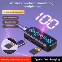 2025 V5.3 Tws écouteur casque avec carte SD Support tête téléphone écouteurs écran Lcd affichage de la puissance