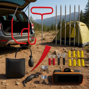 Kit de Herramientas de Emergencia Metálico de 26 Piezas con Gancho para Pinza de Freno y Extractor de Pasador de Quinta Rueda para Camping y Reparación de Vehículos - Product Image 2