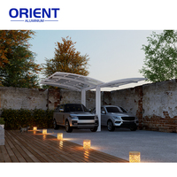 Abri de voiture double robuste de haute qualité pour deux voitures Garage Pergola en aluminium Abri de stationnement pour voiture