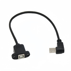 Cable de extensión de impresora USB en forma de U, conector Bm a Bf con orificios para tornillos para transferencia de datos - Product Image 3