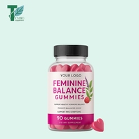 Complément alimentaire en gommes pour l'équilibre féminin, marque privée OEM/ODM, avec un mélange d'herbes pour soutenir un équilibre hormonal sain, 90 unités