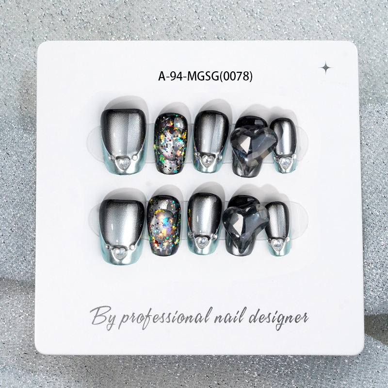 Almond Stiletto Square Coffin High Quality Gel Wear Nail Luxury Rhinestone False Nail Handmade Press on Nails