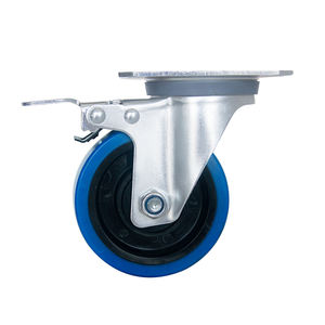 100 mm 4 "Blau TPR <span class=keywords><strong>Europe</strong></span> Style Industrial Wheel Caster Mittlere Hoch leistungs rollen Brems typ für Trolley Genre <span class=keywords><strong>Casters</strong></span> Machine - Product Image 2