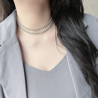 Pas cher Y-Shaped Tahiti Perles Longue Corde Souple Chaîne Pendentif Collier Haute Qualité Bijoux En Argent pour Fêtes Fille Style-Vente en Gros