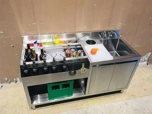 طاولة عمل تجارية مخصصة طاولة مطعم ملهى ليلي مع مجموعات بار بالوعة - Product Image 4