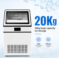 Machine à glaçons en acier inoxydable de qualité industrielle, compresseur d'air, capacité de 72 kg/160 lb, pour bars, restaurants, cuisines