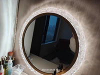 Miroir de maquillage intelligent à lumière LED mural rétro français grand miroir de commode pour miroirs de bain de chambre principale