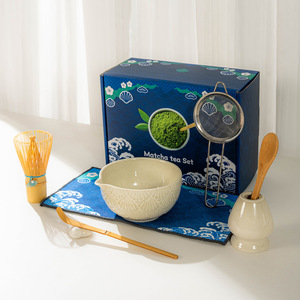 Juego de <span class=keywords><strong>Matcha</strong></span> de Porcelana JY <span class=keywords><strong>con</strong></span> Herramientas, Batidor de Té, Cuchara, Diseño Japandi Ecológico, Duradero y Portátil, Regalo para Bebidas de Café y Té - Product Image 2