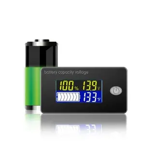 12V24V36V48V60V72V Hoeveelheid Display Liquid Crystal Voltmeter Temperatuur Meter Alarm JS-C35