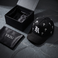 Casquette de baseball en coton de luxe avec logo personnalisé, broderie 3D gothique LA, strass et croix, style streetwear, vente en gros, marque privée OEM