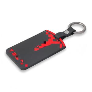 Étui porte-carte-clé en silicone compatible avec Tesla, housse de protection <span class=keywords><strong>pour</strong></span> clé avec porte-<span class=keywords><strong>clés</strong></span>, ajustement sécurisé - Product Image 2