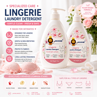 Lessive liquide antibactérienne pour sous-vêtements avec formule douce, naturelle, écologique, hypoallergénique et protection des couleurs