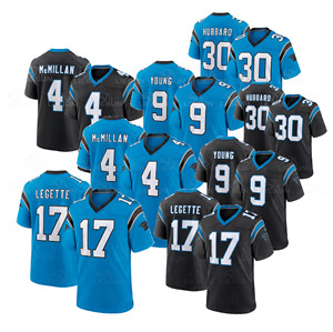 Ucuz Yüksek Kaliteli İşlemeli Carolina Futbol Forması 17 # Legette 4 # McMillan 9 # Genç Limite Dikişli Amerikan Futbolu Forması - Product Image 1