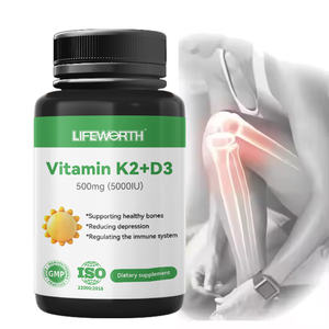 Lifeworth Vitamine D3 Met K2 1000iu <span class=keywords><strong>Softgel</strong></span> Capsules Glutenvrij En Halal Voor Volwassenen - Product Image 3