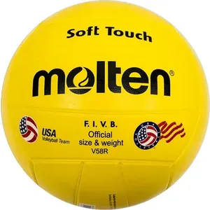 Palla da pallavolo gialla fusa V58r n. 5 realizzata in pelle di alta qualità materiale PVC