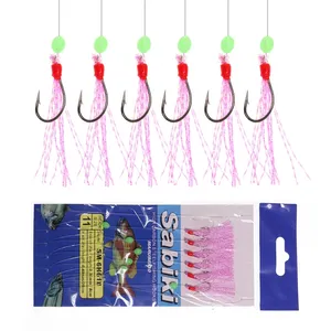 En vrac 6 Mouches Flasher Bait Catcher Rig Makerel Sabiki Rigs Saltwater Artificial Fishing Hooks Leurres Vente en gros Taille 8 10 18