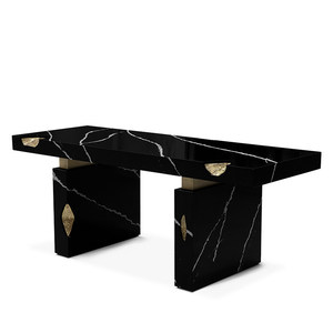 Contemporary Luxury Office Furniture Natural Black Marble Home Office <strong>Desks</strong> Computer <strong>Desks</strong> Writing <strong>Desks</strong> - Product Image 1