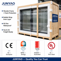 Fenêtre coulissante triple rail en aluminium insonorisée et coupe-vent JUNYAO Factory USA NFRC 6063-T5 AS2047 CE ODM pour balcon