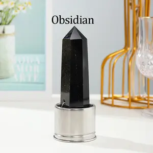 HOT SALE Replaceable Healing Crystal Stone Point Withe Bottom For Crystal Water Bottle Excluding Bottles