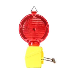 Topsafe2024点滅する6Vバッテリー黄色の警告トラフィックフラッシュバリケードライト、金属ブラケット付き