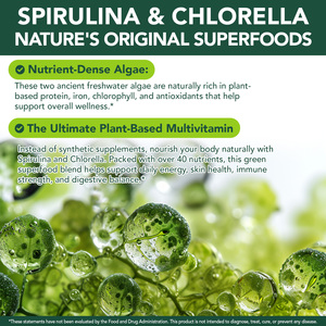SOLOTREE tablet <span class=keywords><strong>Spirulina</strong></span> dan Chlorella Mini, suplemen kapsul Softgel ekstrak <span class=keywords><strong>Spirulina</strong></span> Chlorella campuran Supergeens 17 dalam 1 - Product Image 2