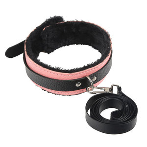 Ensemble de 10 pièces en cuir et peluche sexy, noir et rouge, pour adultes, stimulation, flirt, domination, jouets de bondage - Product Image 4