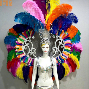 2026 personalizar <span class=keywords><strong>Samba</strong></span>/Tango carnaval disfraz Halloween fiesta <span class=keywords><strong>bar</strong></span> actuación/sombrero mascarada alas tocado de plumas - Product Image 1