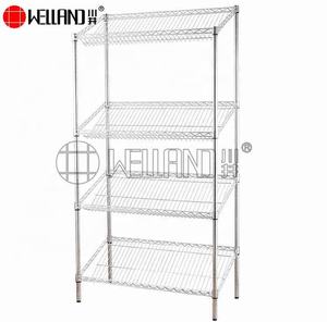 Estantería de alambre comercial para Hotel, estantería de alambre de Metal, estantes de almacenamiento, estantería de alambre inclinada cromada de 4 niveles - Product Image 2