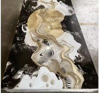 Panneau mural PVC effet marbre brillant 1,22x2,44m, plaque UV pour décoration murale, design graphique, imperméable, ignifuge, hôtel
