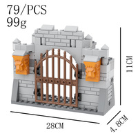 Bloques de Construcción MOC, Escena de Castillo Medieval, Muros, Torres, Torres de Esquina, Soldados de Asedio, Batalla Defensiva, Juguete de Ensamblaje de Plástico DIY
