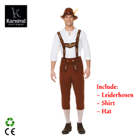 ODM Toptan Alman Geleneksel Deri Pantolon 3 Parçalı Set Bavyera Oktoberfest Kostümü TV & Film Bira Partisi Yetişkin Erkek Polyester