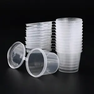 Plastik saklama kutusu sos tek kullanımlık plastik split tip sos kabı pp kısmı kapaklı bardak 1oz 2oz 3oz 4oz restoran için